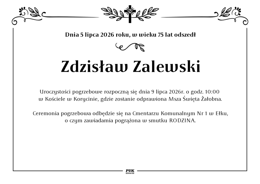 Zdzisław Zalewski - nekrolog